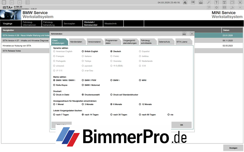 ie BMW ISTA+ (Integrated Service Technical Application Plus) ist eine umfassende Diagnose- und Programmiersoftware, die von BMW-Vertragshändlern