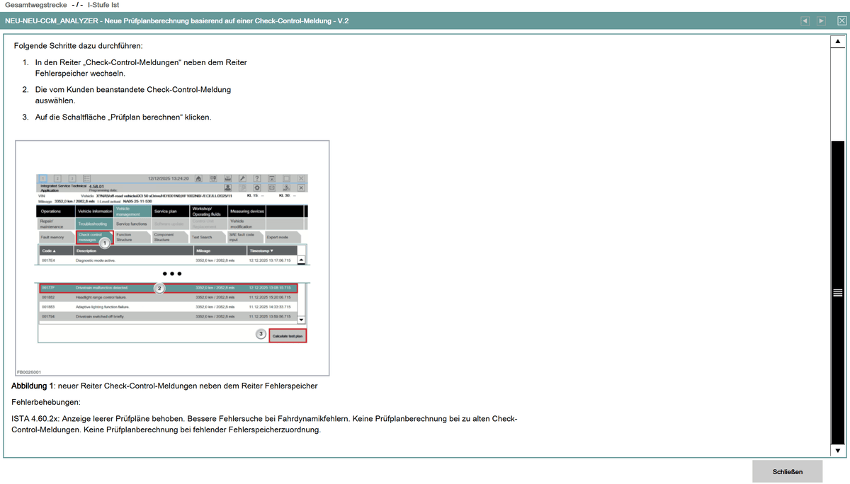 Standalone Diagnose+ 4.61.12 Anleitung zur Fehlerbehebung und dem neuen Check-Control-Meldungssystem.